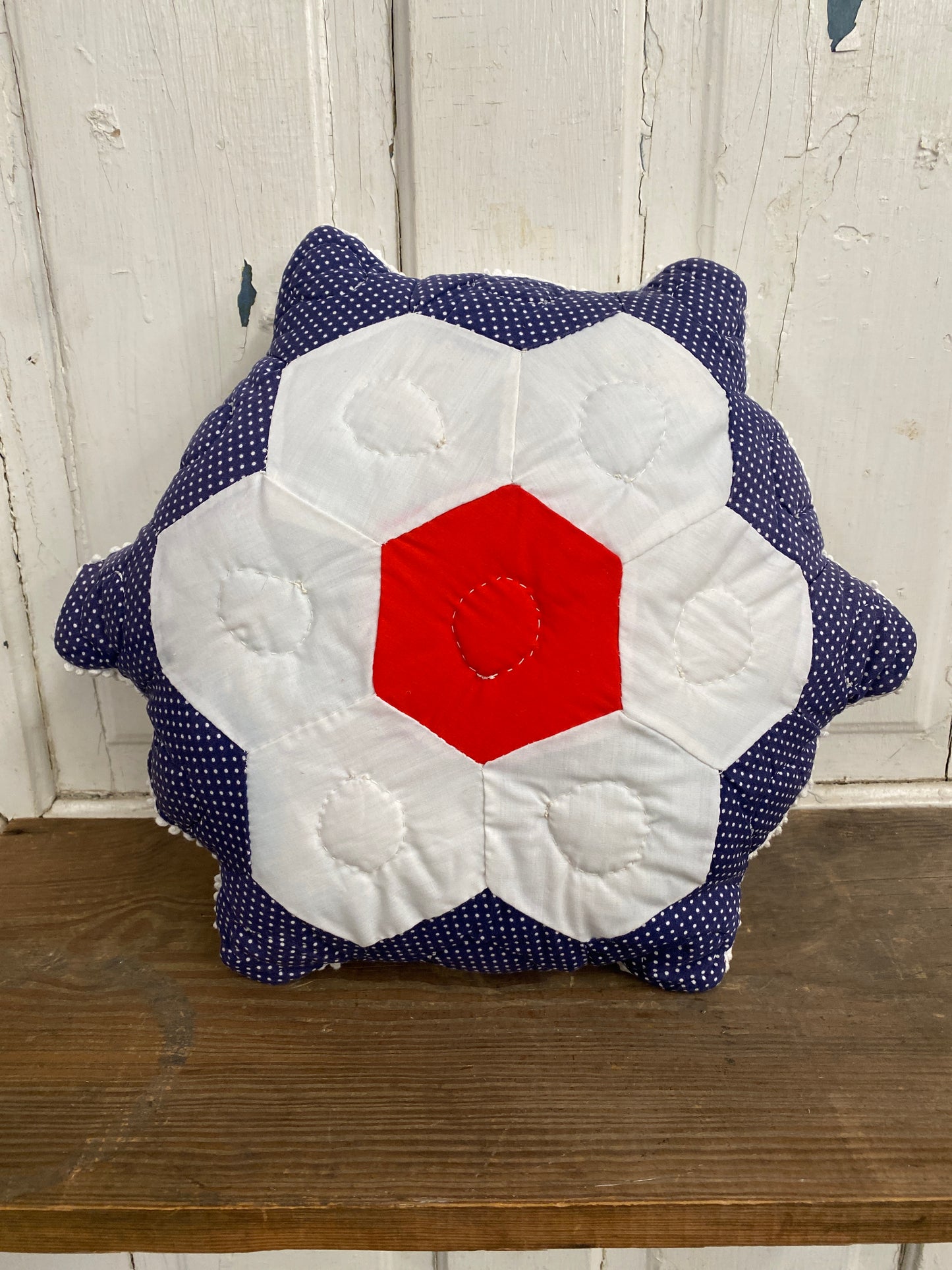 POLKA DOT FLOWER PILLOW