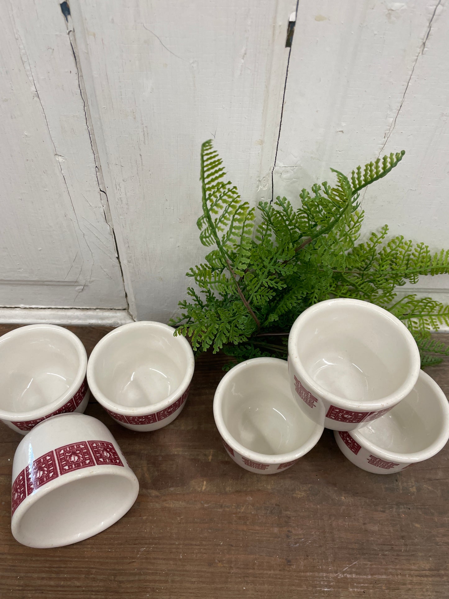 SET OF SIX BUFFALO CHINA TEA CUPS