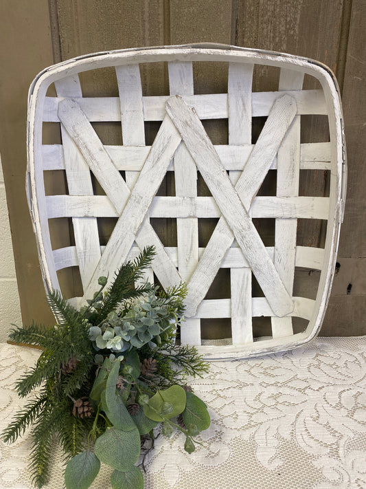 NEW - LG WHITE TOBACCO BASKET