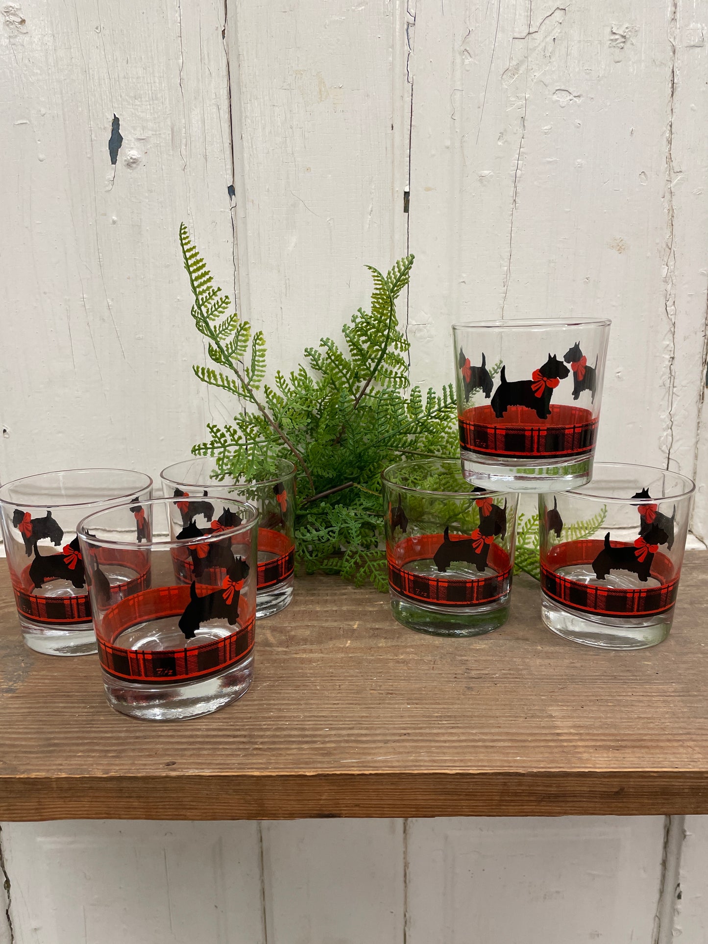 SET OF SIX FITZ SCOTTIE GLASSES