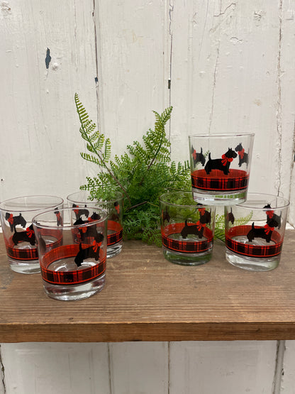 SET OF SIX FITZ SCOTTIE GLASSES