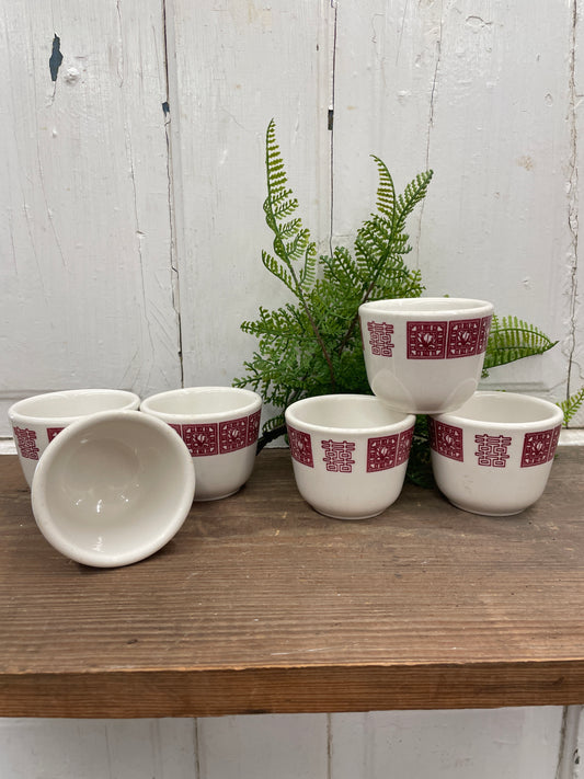 SET OF SIX BUFFALO CHINA TEA CUPS