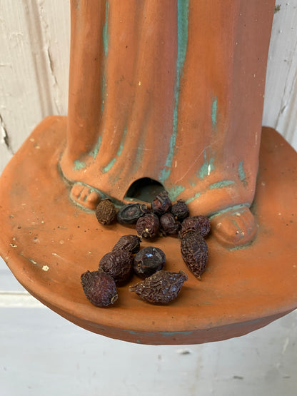 ST. FRANCIS TERRA COTTA BIRD FEEDER