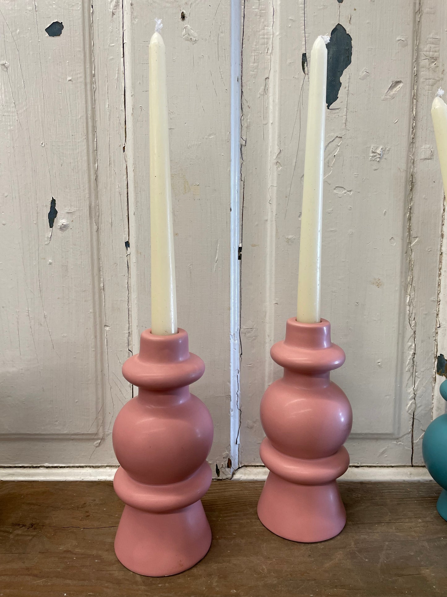 PINK CERAMIC CANDLE HOLDER