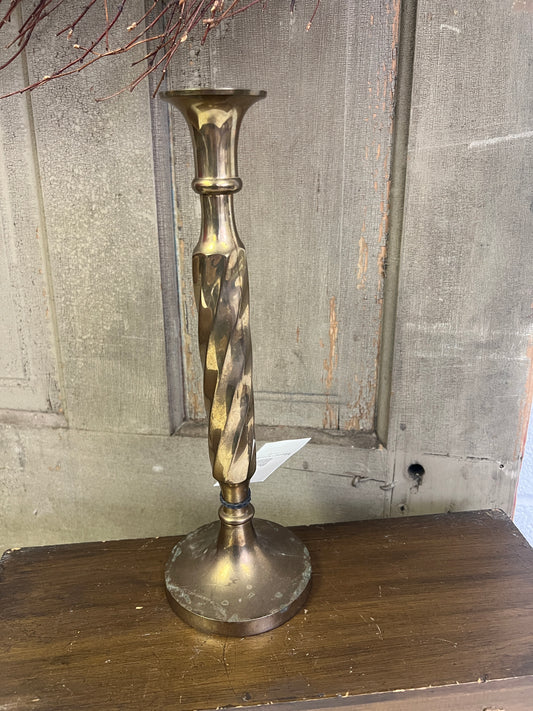 12" brass twist candlestick
