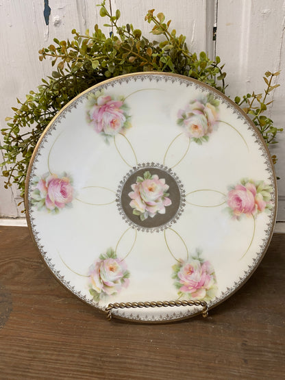 BAVARIA PINK GOLD ROSE PLATE