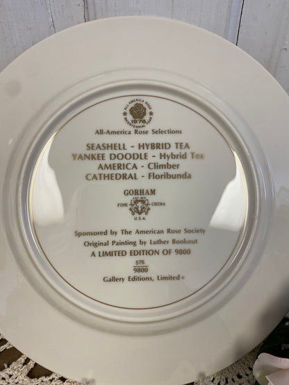 GORHAM ROSE PLATE - SEASHELL 1976