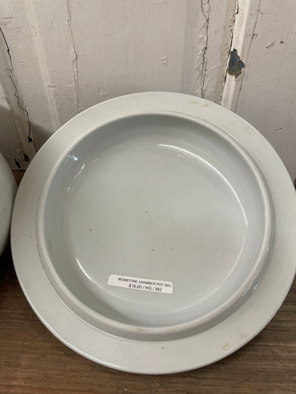 IRONSTONE CHAMBER POT W/LID