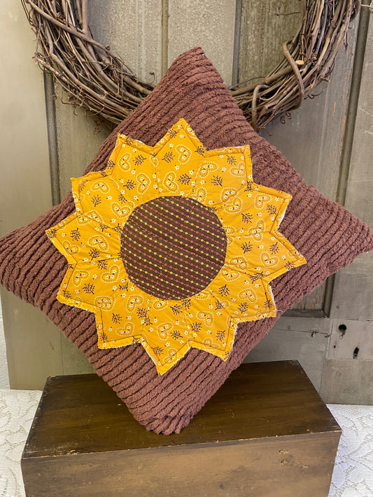 CALICO SUNFLOWER PILLOW