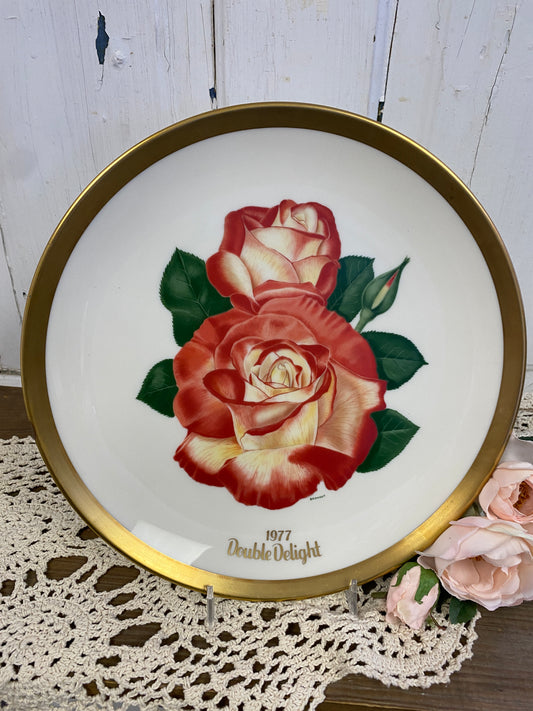GORHAM ROSE PLATE - DOUBLE DELIGHT