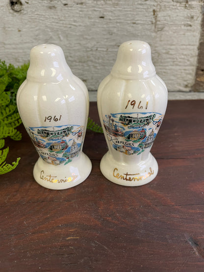 KANSAS CENTENNIAL SALT / PEPPER SET
