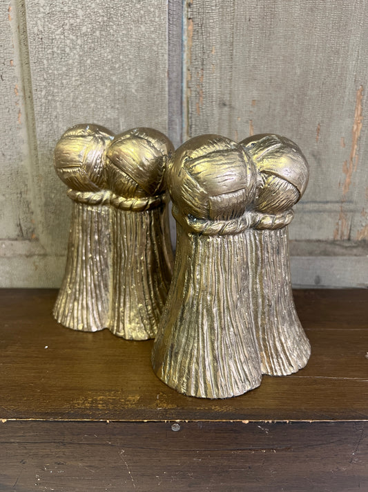 Pair Brass Tassel Bookends