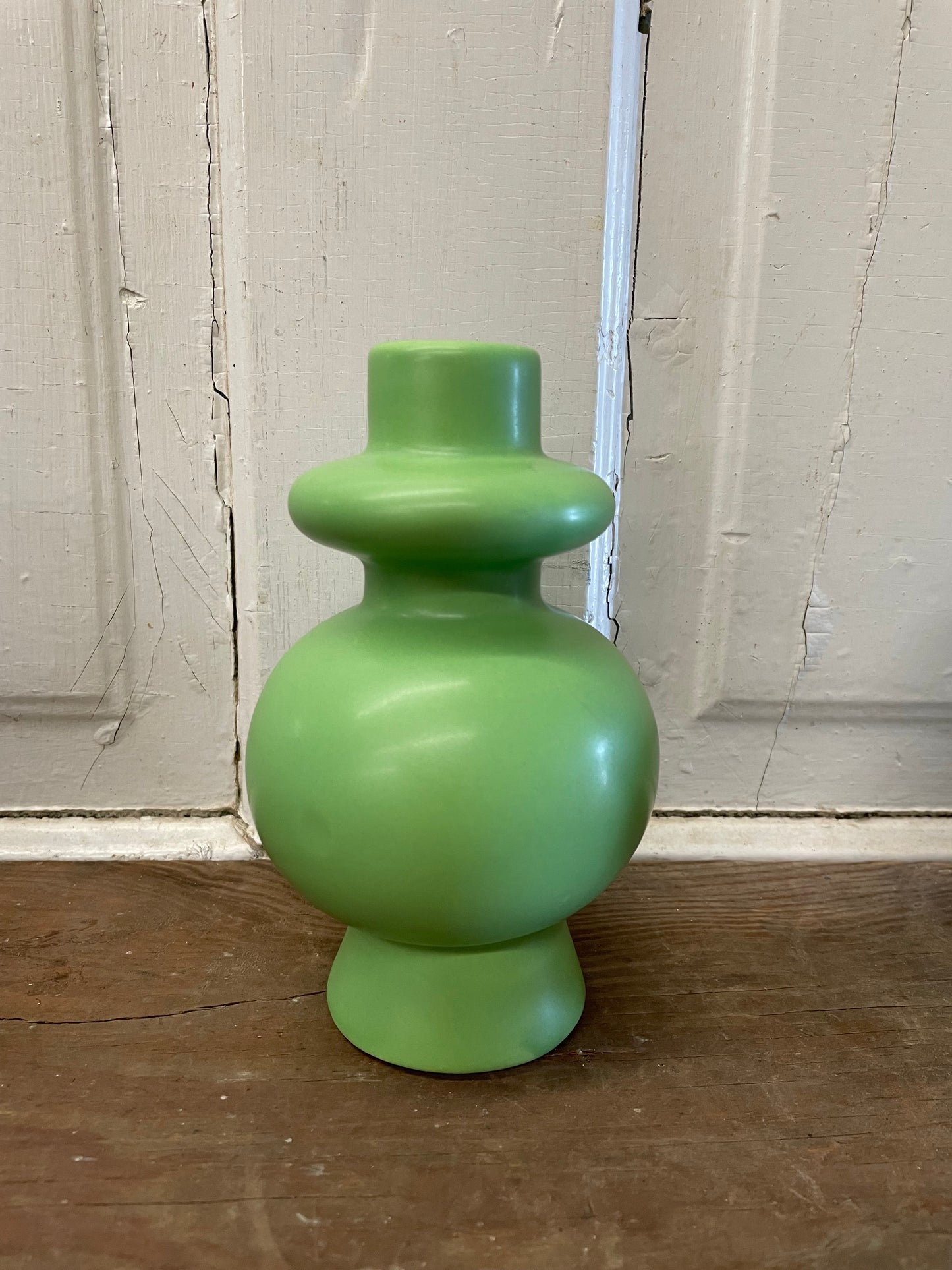 GREEN CERAMIC CANDLE HOLDER