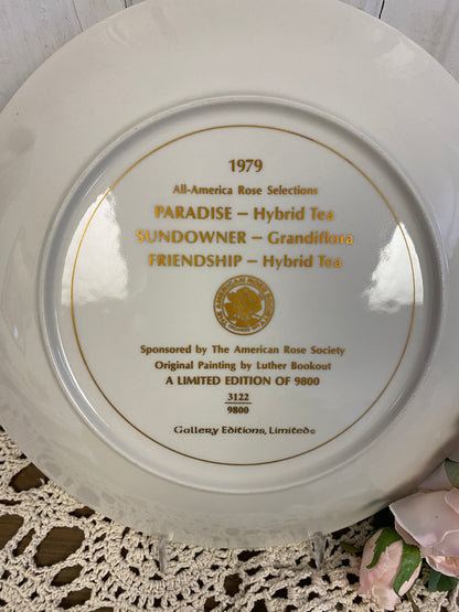 GORHAM ROSE PLATE - PARADISE 1979