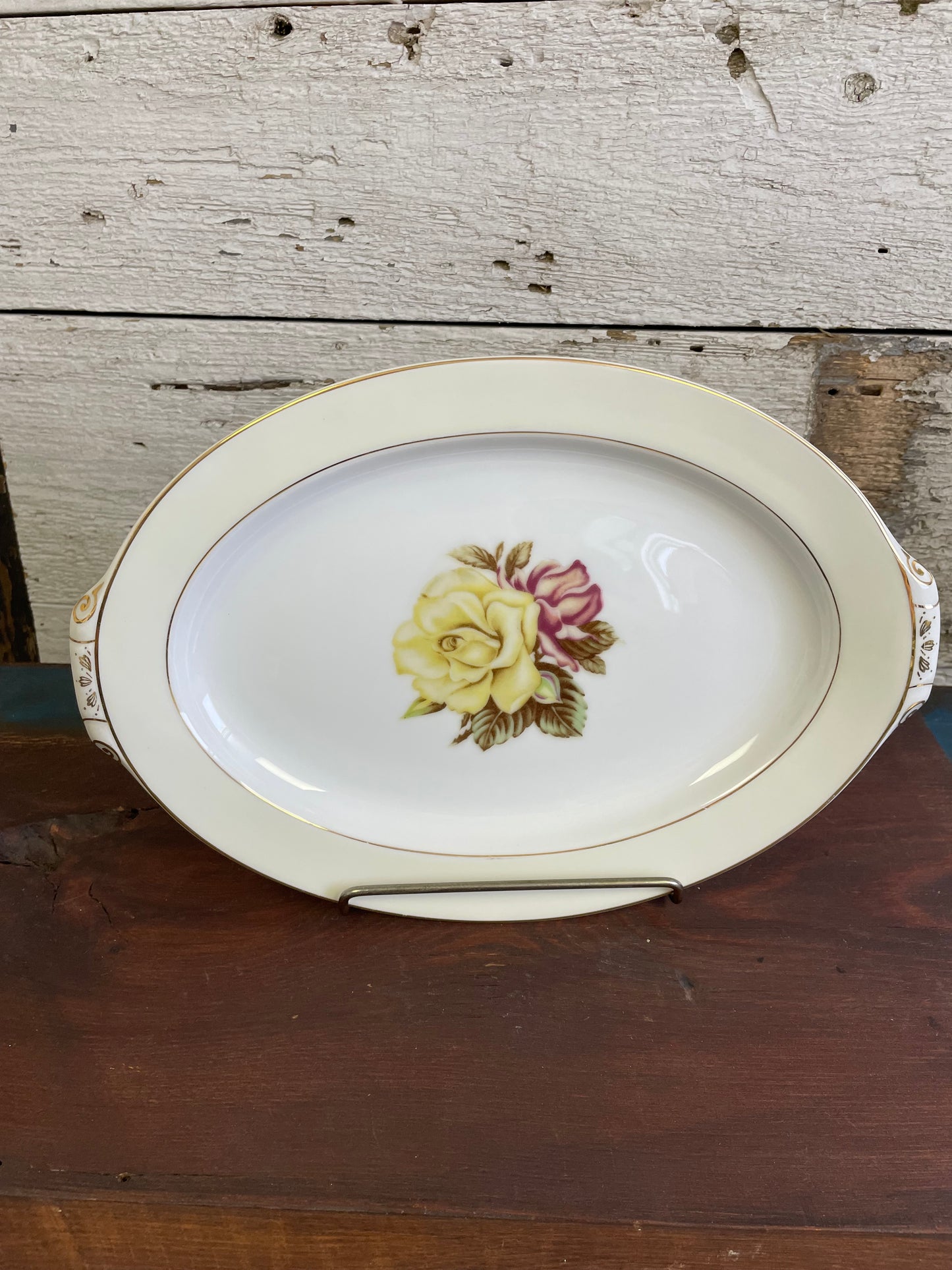 NARUMI YELLOW ROSE OVAL PLATTER