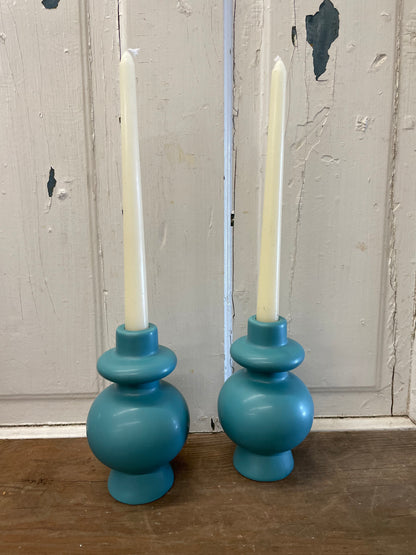 BLUE CERAMIC CANDLE HOLDER