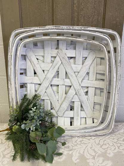 NEW - MED WHITE TOBACCO BASKET