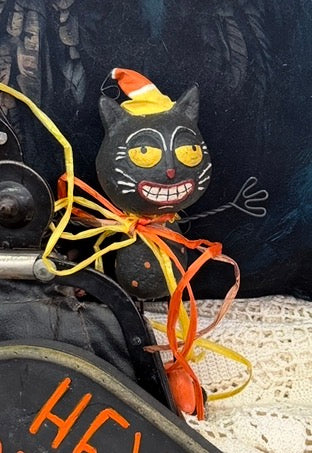 folk art black cat