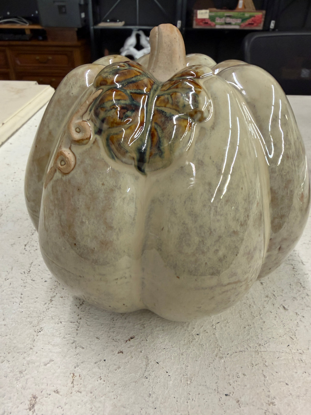 Cream ceramic pumpkin