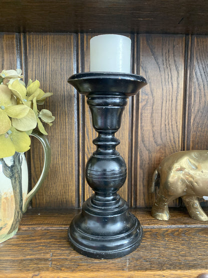 Dark Brown/Black Pedestal Candlestick