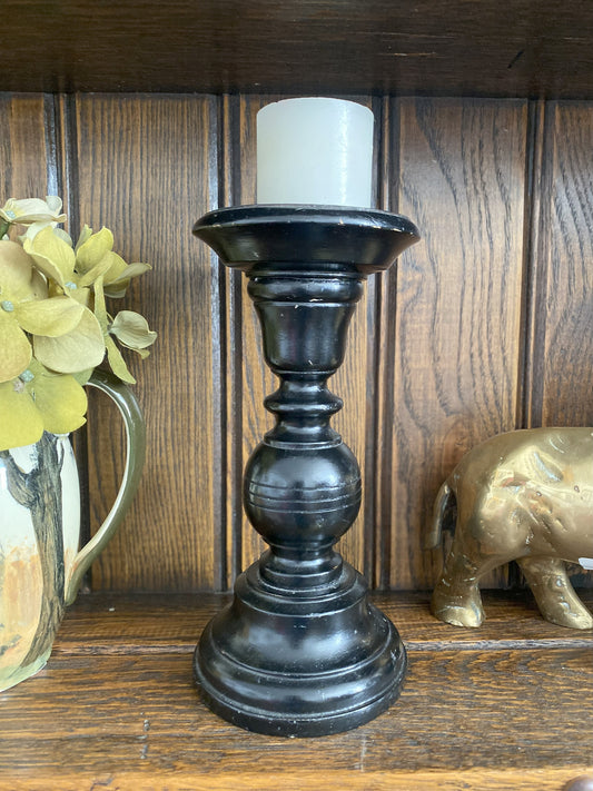 Dark Brown/Black Pedestal Candlestick