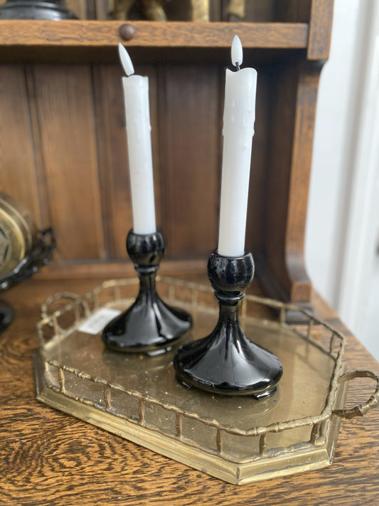 Pair Black Candle Sticks